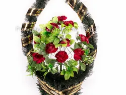 Ритуальная корзина с цветами (80 см.)