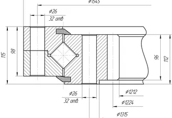 Опорно-поворотное устройство (ОПУ 1600) ОП-1600.3.2.12.2.Р.У1