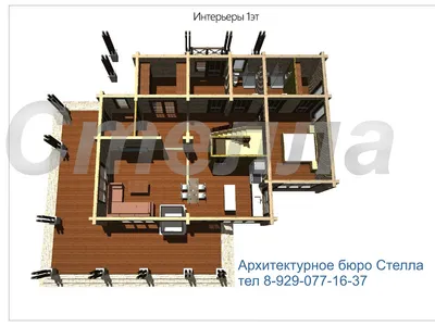 Строительство дома из бруса по проекту "Валерия"