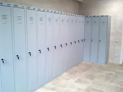 Шкафы металлические модульные для одежды ШРС 11-300 в раздевалке спортивного клуба