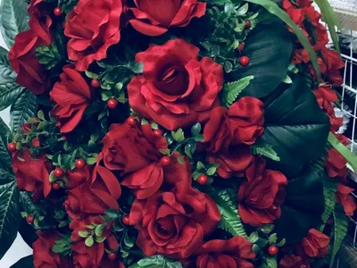 Венок ритуальный "Ладья" 110см