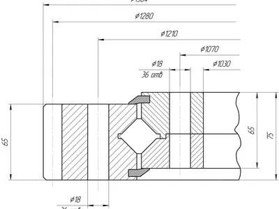 Опорно-поворотное устройство (ОПУ 1304) ОП-1304.2.1.8.3.Р У1