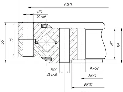 Опорно-поворотное устройство (ОПУ 1900) ОП-1900.3.2.12.3.Р.У1