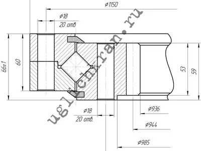 Опорно-поворотное устройство (ОПУ 1190) ОП-1190.3.2.8.3.Р.У1