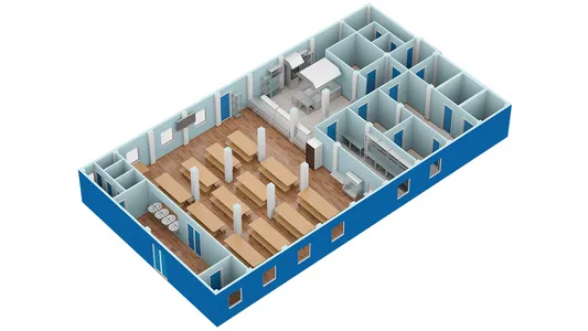 3d-планировка мобильной столовой